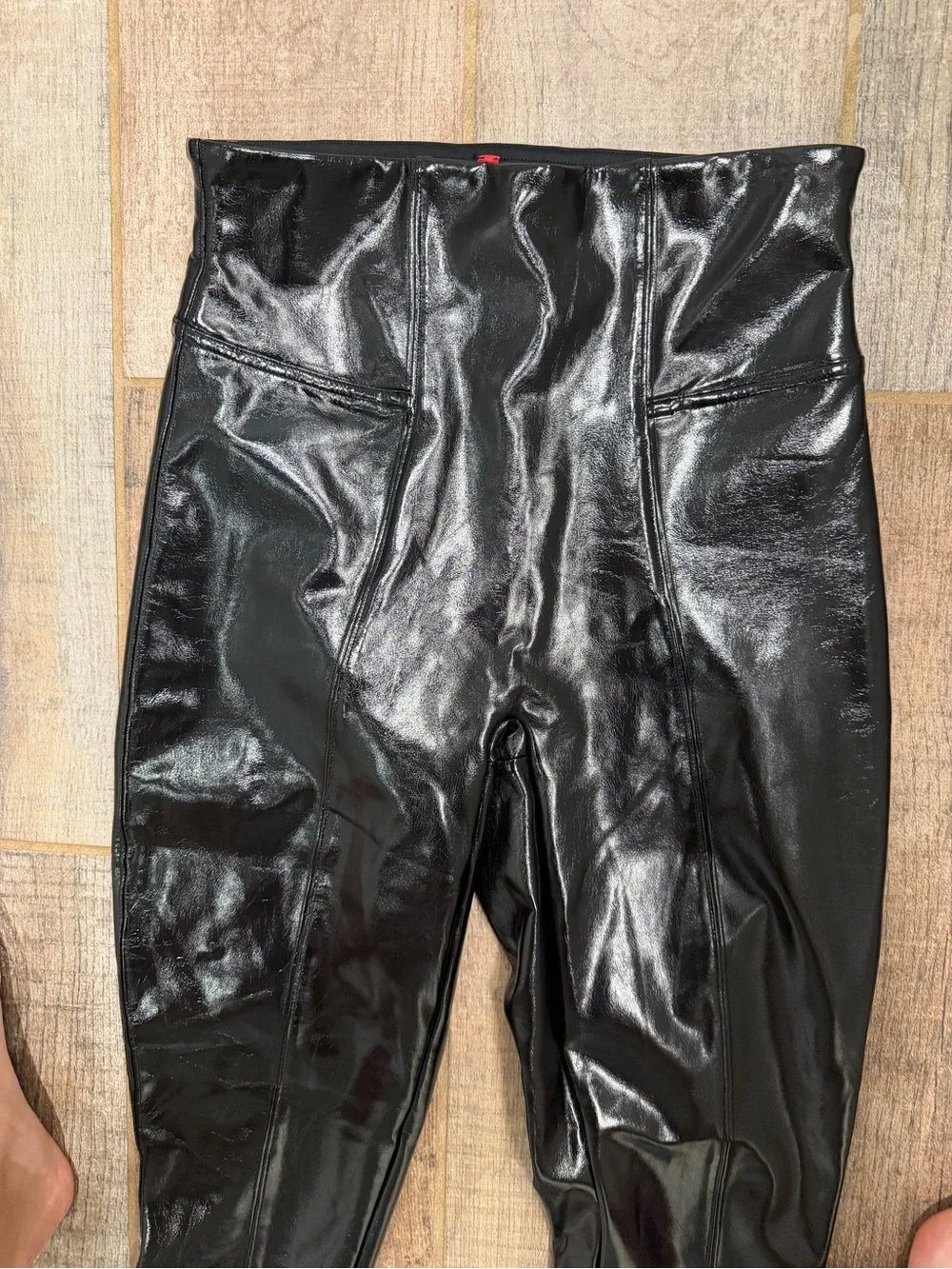 SPANX Faux Patent Leather Leggings- Size Small